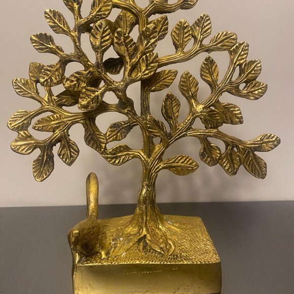 Brass Tree of Tree of Life Sculpture, Brass Kalpavruksha Tree - Picture 1 of 10